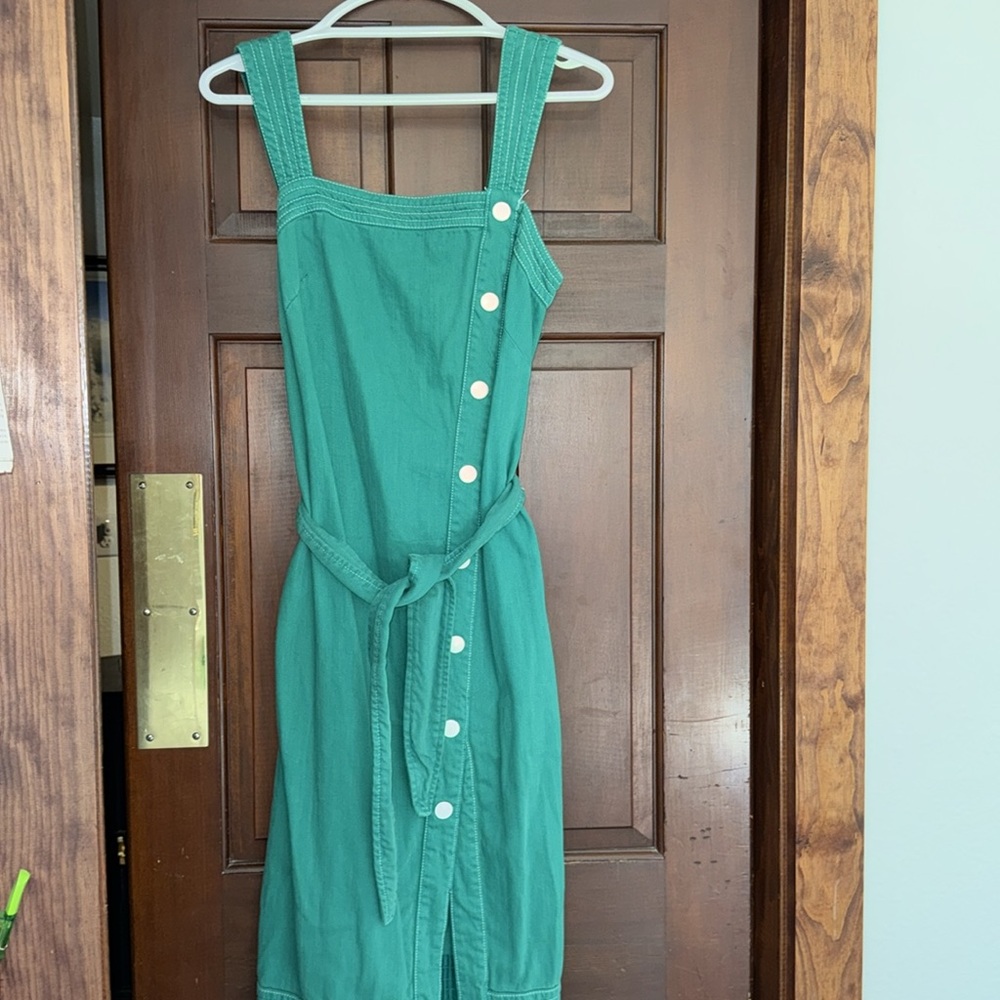 NWOT Anthropologie Maeve Green Elizabeth Button Front Dress - Picture 2 of 4